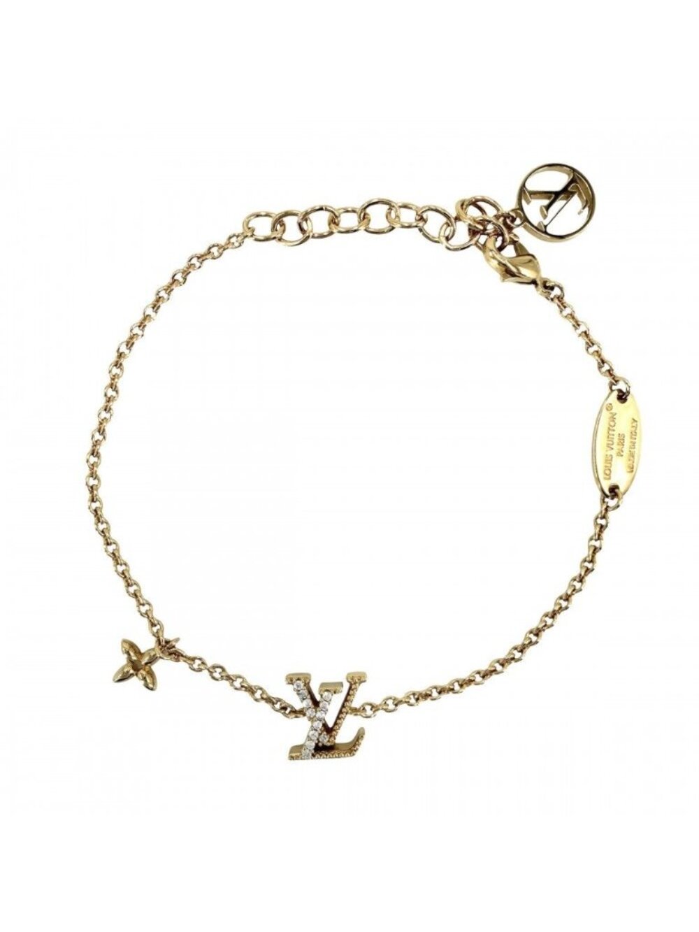 Louis Vuitton Bracelet Monogram Flower LV Iconic with Adja Star Rhinestone Gold